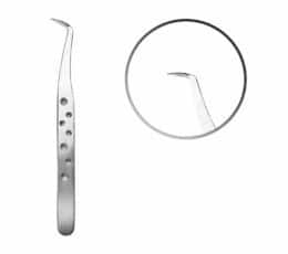 פינצטה עם קצה מעוקל להלחמת ריסים