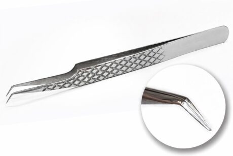 פינצטה עם קצה מעוקל להלחמת ריסים